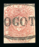 Stamp of Colombia 1861-62, group incl. 1861 2 1/2c used (YT 10 €1'000)