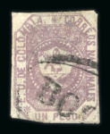 Stamp of Colombia 1861-62, group incl. 1861 2 1/2c used (YT 10 €1'000)