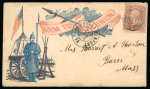 Stamp of United States » Collections 1848-63, group of 13 covers with local post, patriotic