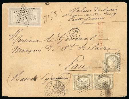 Stamp of France » Empire Lauré 1863-1870 1874, superbe enveloppe affranchie d'un n°33 Napoléon
