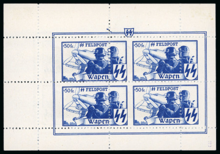 Stamp of Germany » German WWII Occupation Issues » German Occupation WW II Belgium Flemish Legion 1944, Flämische Legion, Belgien, Langemark Kleinbogen - sheetlet printed both sides