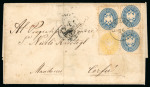 Stamp of Austria » Dalmatia (Dalmatien) 1864-66, AUSTRIA - DALMATIA 2 COVERS TO C0RFU from CURZOLA & CASTELNUOVO