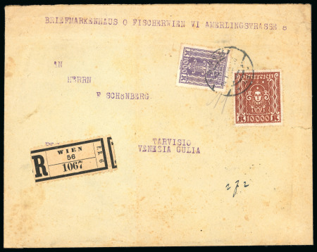 Stamp of Austria » 1st. Republic Österreich, 1925, Rekobrief mit 10000K