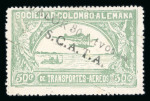 Stamp of Colombia » Airmails 1921 "Valor 30 ctvos, S.C.A.D.T.A." on 50c pale green airmail surcharge, mint l.h.