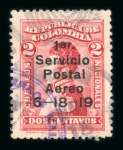 Stamp of Colombia » Airmails 1919 Airmail 2c Knox Martin, pos. 2, used