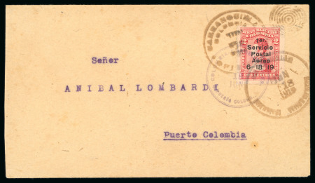 Stamp of Colombia » Airmails 1919 Airmail 2c Knox Martin, pos.4, tied to 1919 (Jun 18) envelope