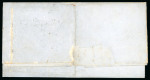 Stamp of Uruguay 1859 60c pale lilac, thick figures, fine impression, in vertical bisect tied by Salto "scarab" to entire letter