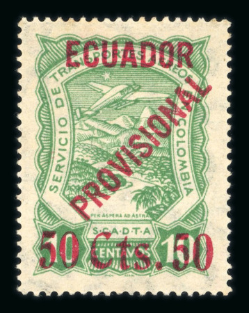 Stamp of Ecuador » Scadta 1928 SCADTA Provisional 50c on 10c green mint o.g.