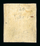 Stamp of Uruguay 1856 Diligencia 60c blue, 60c dark blue, 80c green and 1r pale red unused