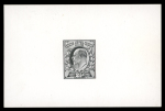 Stamp of Great Britain » King Edward VII » 1902-10 De La Rue Issues 1902-10 De La Rue 2 1/2d die proof in black on glazed card