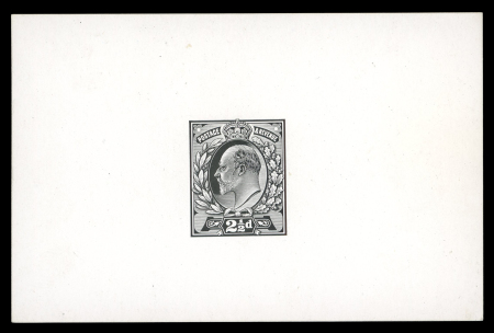 Stamp of Great Britain » King Edward VII » 1902-10 De La Rue Issues 1902-10 De La Rue 2 1/2d die proof in black on glazed card