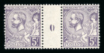 Stamp of Colonies françaises » Monaco 1920, Monaco, Albert 1er Y&T n°46, 5f mauve en paire