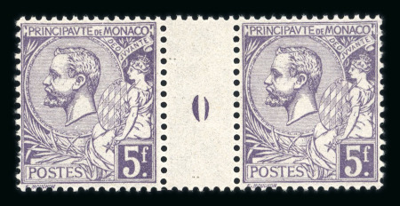 Stamp of Colonies françaises » Monaco 1920, Monaco, Albert 1er Y&T n°46, 5f mauve en paire