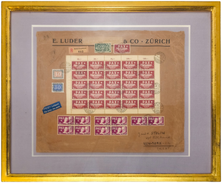 Stamp of Switzerland / Schweiz » Schweiz ab 1907 1945, PAX 5 Fr. kompletter Bogen mit allen Rändern