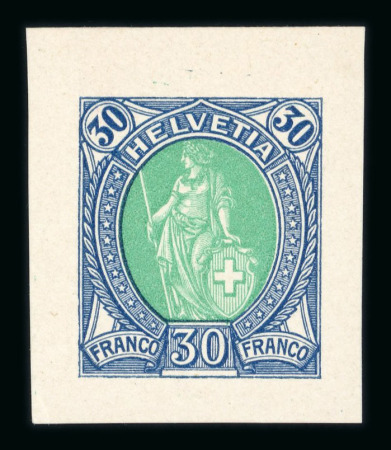 Stamp of Switzerland / Schweiz » Stehende Helvetia 1907 (ca.), kleine Zusammenstellung von 40 Farb-Essais