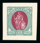 Stamp of Switzerland / Schweiz » Stehende Helvetia 1907 (ca.), kleine Zusammenstellung von 40 Farb-Essais