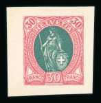 Stamp of Switzerland / Schweiz » Stehende Helvetia 1907 (ca.), kleine Zusammenstellung von 40 Farb-Essais