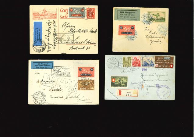 Stamp of Switzerland / Schweiz » Sammlungen 1926-86, kleine Zusammenstellung mit 24 Flugbriefen