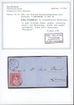 Stamp of Switzerland / Schweiz » Sitzende Helvetia Ungezähnt » 1857-62 Berner Druck, Dickes Papier 1858, 15 Rp. rot, 4. Berner Druckperiode, auf Brief