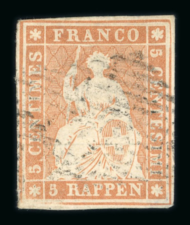 Stamp of Switzerland / Schweiz » Sammlungen 1854-81, Spezialistenlos Strubel und Sitzende Helvetia gezähnt