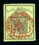 Stamp of Switzerland / Schweiz » Kantonalmarken » Genf 1846, grosser Adler gelbgrün