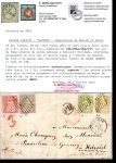Stamp of Switzerland / Schweiz » Sitzende Helvetia Ungezähnt » Münchner Druck, 1. Auflage 1855, 40 Rp. blassgelbgrün, 1. Münchner Druckperiode, in Mischfrankatur mit 40 Rp. grün, 3. Münchner Druckperiode