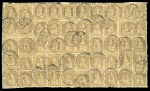 Stamp of Switzerland / Schweiz » Sitzende Helvetia Gezaehnt » Briefmarken 1867-1878 1876, 1 Fr. golden auf gelbem Unterdruck, unterer Halbbogen