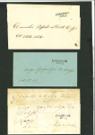 Stamp of Romania » Postal History » Principality of Wallachia » Cyrillic Post Handstamps group of 3 prephilatelic covers bearing clear strikes of Severinu, Caracalu and Calafatu Wallachian cyrillic postal markings