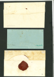 Stamp of Romania » Postal History » Principality of Wallachia » Cyrillic Post Handstamps group of 3 prephilatelic covers bearing clear strikes of Severinu, Caracalu and Calafatu Wallachian cyrillic postal markings