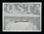1859 1 Gr. Plate I, greyish olive-brown (bruno oliva grigiastro), position 84 showing retouch (line at top of head), with four margins. Fine used example.  Expertise: Signed "ED" and "AD".