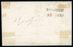 Stamp of Italian States » Sicily » 2 Grana, Plate I » Covers Sicily 1859 (Mar) Registered cover from Siracusa to Messina with three 1859 2 Gr., from different plates