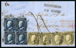 Stamp of Italian States » Sicily » 10 Grana » Covers Sicily 1859 10Gr (4) and 1Gr (4) outer letter sheet Marsala to Trieste