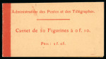 Stamp of France » Carnets 1906, carnet Semeuse Semeuse fond plein chiffres maigres