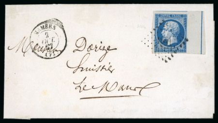 Stamp of France » Empire 1853-1862 1853, Y&T n° 14Ai superbe exemplaire avec filet d'encadrement