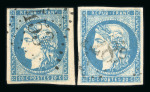 Stamp of France » Emission de Bordeaux 1870 1870, Bordeaux 20cts Y&T n° 44A et n° 44B oblitérés,