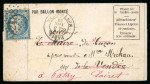 Stamp of France » Ballons Montés 1870, petit ballon monté départ 03/11/1870 (Le Ferdinand