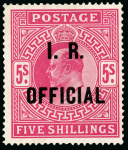 Stamp of Great Britain » Officials Inland Revenue: 1902-04 5s bright carmine mint 