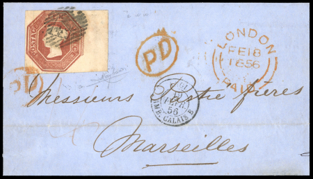 1856 (18 Feb) Folded letter sheet from London to Marseille,