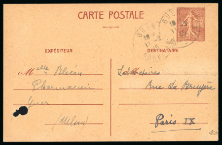Stamp of France » Libération Rennes : 1944, entier type Semeuse 1f20 brun rouge,