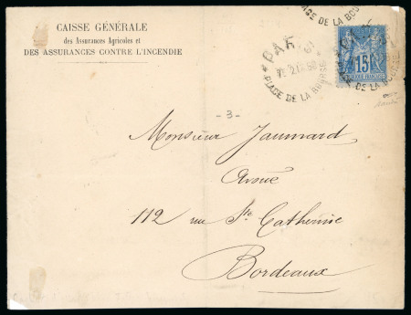 Stamp of France » Type Sage 1876-1900 1880, type Sage 15cts bleu sur bleu Y&T n° 90a oblitéré