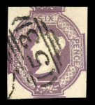 1847–54 6d. A fine and attractive group of three singles, all with clear to large margins and neatly cancelled
