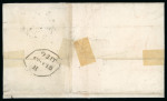 Stamp of Great Britain » 1847-54 Embossed 1856 (Jan 18) wrapper from Glasgow, Scotland, to the USA, with 1847-54 1s pale green tied by "QUEEN / STREET" Scots Local