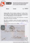 1864, 10 Rp. blau, mit Plattenfehler Doppelprägung auf Brief