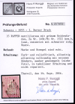 Stamp of Switzerland / Schweiz » Sitzende Helvetia Ungezähnt » 1854-55 Berner Druck (I) 1855, 15 Rp. rot, 1. Berner Druckperiode