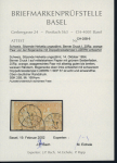 Stamp of Switzerland / Schweiz » Sitzende Helvetia Ungezähnt » 1854-55 Berner Druck (I) 1857, 20 Rp. orange, 1. Berner Druckperiode im waagerechten Paar