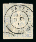Stamp of Switzerland / Schweiz » Sitzende Helvetia Ungezähnt » 1856-57 Berner Druck (III) 1863, 1 Fr. grau, 3. Berner Druckperiode