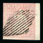 Stamp of Switzerland / Schweiz » Sitzende Helvetia Ungezähnt » Dünnes Papier 1856, 15 Rp. rot, 1. Berner Druckperiode