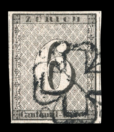 Stamp of Switzerland / Schweiz » Kantonalmarken » Zürich 1843, Zürich 6, Type III, 73. Marke des Bogens