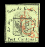 Stamp of Switzerland / Schweiz » Kantonalmarken » Genf 1845, kleiner Adler, farbfrisch