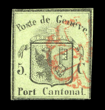 Stamp of Switzerland / Schweiz » Kantonalmarken » Genf 1845, kleiner Adler, farbfrisch